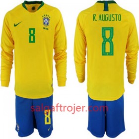 Brasilien Fodboldtrøjer R.Augusto 8 Børn Hjemmebanesæt VM 2018 Langærmet